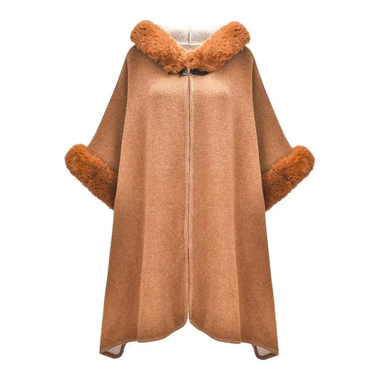 Cape Poncho en Fausse Fourrure - Belle Femme Paris